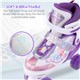 Hikole Patin a Roulette Fille Roller Enfant 4 Roues avec Lumineuses Patins à roulettes Réglables Respirant Protection Complète p
