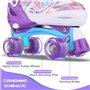 Hikole Patin a Roulette Fille Roller Enfant 4 Roues avec Lumineuses Patins à roulettes Réglables Respirant Protection Complète p