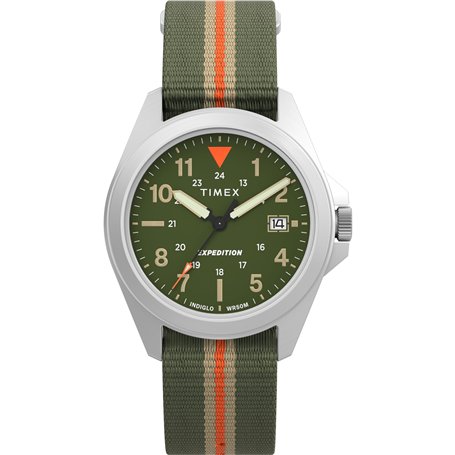 Timex Expedition Montre Unisexe 36 mm - Bracelet en Tissu Vert à glissière