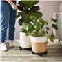 Support de Pot de Fleurs en Métal à Roulettes, Lot de 4 Supports pour Pots de Plantes d'Intérieur et Extérieur, 27 cm Chacun