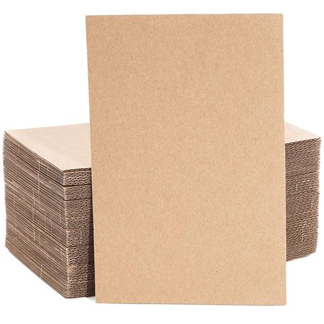Lot de 50 feuilles de carton ondulé plat de 15