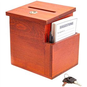 Boîte à Suggestions en Bois avec Serrure et Poche