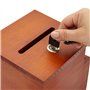 Boîte à Suggestions en Bois avec Serrure et Poche, Boîte à Bulletins, 50 Cartes de Suggestions et 1 Stylo Inclus, marron