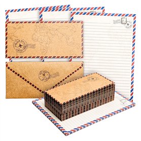 Papier à Lettres de Voyage Vintage avec Enveloppes Assorties