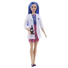 Barbie Métiers poupée Scientifique aux Cheveux Bleus