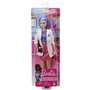 Barbie Métiers poupée Scientifique aux Cheveux Bleus, avec Robe colorée, Blouse de Laboratoire, Chaussures, Accessoire Microscop