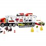 Matchbox - Coffret Transporteur de Véhicules de Secours - 1 Camion de Pompier avec Rampe, Rangement et 8 Accessoires - Échelle 1