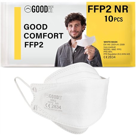 Good Mask Co. 10 Pièces Masque FFP2 Noir avec Certifié CE