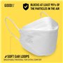 Good Mask Co. 10 Pièces Masque FFP2 Noir avec Certifié CE, 5 Couche Haute Protection Respiratoire BFE≥99%, Confortable avec des 