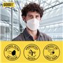 Good Mask Co. 10 Pièces Masque FFP2 Noir avec Certifié CE, 5 Couche Haute Protection Respiratoire BFE≥99%, Confortable avec des 