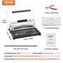 VEVOR Relieuse pour Format Lettre A4 A5, Machine à Relier Spirale Manuelle avec Reliure Électrique, 46 Trous, 500 Feuilles, Perf