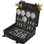 VEVOR Kit de Test de Pression Hydraulique, 10/100/250/400/600 bars, 5 Manomètres, 13 Raccords, 14 Connecteurs en T, 5 Tuyaux, Ja