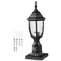 VEVOR Lampadaire extérieur, 400 mm, luminaire étanche avec base de montage sur pilier 9 cm, abat-jour verre, éclairage anti-foud