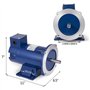VEVOR Moteur CC 1/2 HP Moteur à aimant permanent Vitesse nominale 1750 tr/min Moteur électrique 90 V Boîtier bleu Facile à insta