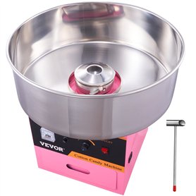 VEVOR Machine à Barbe à Papa Professionnelle 1000W Appareil à Barbe à Papa Commercial 6 PCs/min Grand Bol en Inox Alimentaire Te