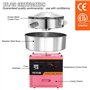VEVOR Machine à Barbe à Papa Professionnelle 1000W Appareil à Barbe à Papa Commercial 6 PCs/min Grand Bol en Inox Alimentaire Te