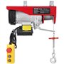 VEVOR Palan Électrique, Charge Double Câble 600 kg, Télécommande Filaire 4,2 m et Sans Fil 100 m, Hauteur Levage Câble Simple 12