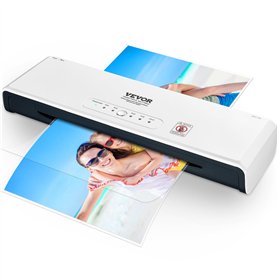 VEVOR Plastifieuse Largeur Maximale 330 mm Machine à Plastifier à Chaud et à Froid Épaisseur Réglable Préchauffage Rapide 4 Roul