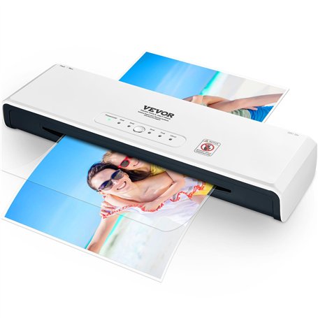 VEVOR Plastifieuse Largeur Maximale 330 mm Machine à Plastifier à Chaud et à Froid Épaisseur Réglable Préchauffage Rapide 4 Roul