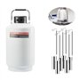 VEVOR Réservoir d'Azote Liquide 10 L, Conteneur d'Azote Liquide en Alu, Dewar de Stockage de LN2, 6 Bidons, avec Sac de Transpor