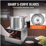 VEVOR Robot Culinaire 750 W Robot de Cuisine Capacité 6,6 L Mixeur Multifonction Cuisine en Acier Inoxydable Alimentaire Hachoir