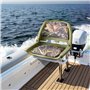 VEVOR Siège de Bateau à Dossier Bas, Support de Siège de Bateau Pliable, avec Coussin en Éponge Épais et Tissu en Polyester PU, 