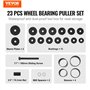 VEVOR Kit de Presse de Roulement de Roue, 23 Outils d'Extraction de Roulement FWD, pour le Retrait et l'Installation des Rouleme