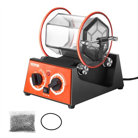 VEVOR Polisseur de Bijoux 3 kg 45 W Machine de Polissage de Bijoux 5 Vitesses 0-60 mins Réglable Polisseuse à Tambour Rotative A