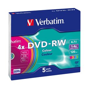 Verbatim 43563 DVD-RW Serl 4X Colour Surface 4