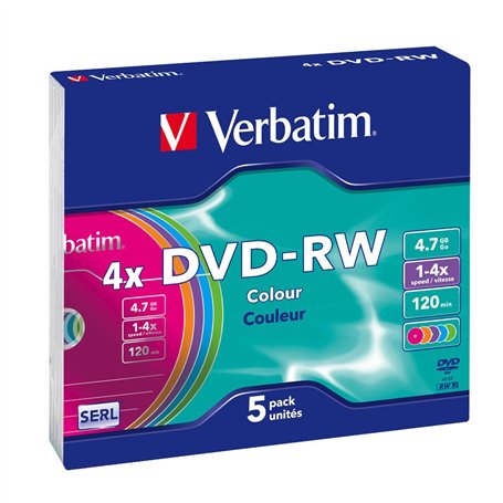 Verbatim 43563 DVD-RW Serl 4X Colour Surface 4