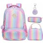 Meisohua Cartable Fille Sac d'école Sac Enfant Fille Cartable Primaire Fille pour l'école Loisir Sac Arc en Ciel 3 en 1 Sac à Lu