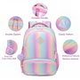 Meisohua Cartable Fille Sac d'école Sac Enfant Fille Cartable Primaire Fille pour l'école Loisir Sac Arc en Ciel 3 en 1 Sac à Lu