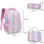 Meisohua Cartable Fille Sac d'école Sac Enfant Fille Cartable Primaire Fille pour l'école Loisir Sac Arc en Ciel 3 en 1 Sac à Lu