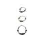 3 Boucles D'Oreilles Anneaux Design Bali Argent De Loi Individuels 1 Anneau 10mm Diamètre Extérieur