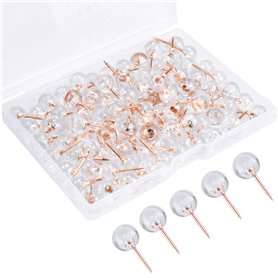 Fodlon Punaises Transparentes 100pcs Punaises Tableau Liège Monde Punaises Decoratives Voyage Epingle Couture Punaises Murales p