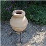 Grand pot de fleurs en terre cuite avec support en métal - Résistant au gel - 60 cm - Fabriqué à la main et résistant au gel - I