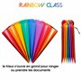 VIQUEL Trieur horizontal RAINBOW 8 compartiments en polypropylène 8/10, noir intérieur multicolore