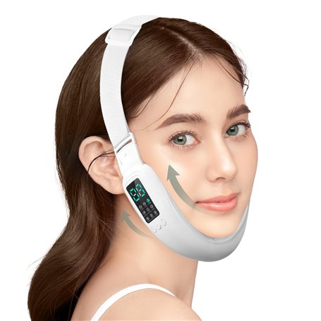 Cteart V-Face H092 Appareil électrique à double menton avec 8 modes et 15 intensités réglables – Machine intelligente en V pour