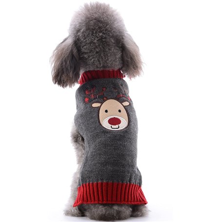 ABRRLO Pull-Over Chaud pour Chien et Chat Costume de Noël Costume de Halloween Veste de Tricot Chaud vêtements d’Hiver