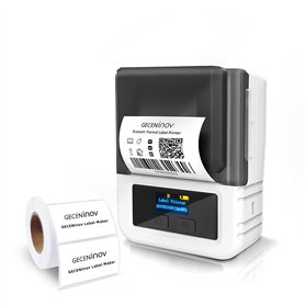 GECENinov Imprimante d'étiquettes thermique portable Bluetooth rechargeable par USB