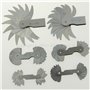 KATSU Jauge de rayon en métal 6 Pièces R0.3-1.5 / R1-6.5 / R7-14.5 / R15-25 / R25-50 / R52-100 Ingénieurs outil de mesure concav