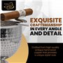 Stinky Cigar Cendrier à cigares haut avec 4 étriers | Finition en acier inoxydable martelé, design coupe-vent avec bol de 10,8 c