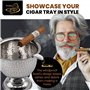 Stinky Cigar Cendrier à cigares haut avec 4 étriers | Finition en acier inoxydable martelé, design coupe-vent avec bol de 10,8 c