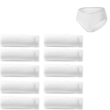 Gerrit Lot de 10 paquets de culottes jetables pour femme (taille L) culottes blanches pour femme jetables