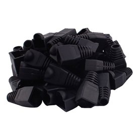 Copapa Lot de 100 connecteurs de câble Ethernet RJ45 en plastique souple pour câble CAT5 CAT5E CAT6 CAT6E Noir