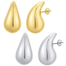 IhLux Boucles d'oreilles Gouttes Simili Or/Argent