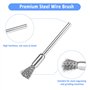 Brosse Métallique, 15 Pcs Brosses Métalliques Perceuse pour Éliminer la Rouille et la Corrosion, Brosses Métalliques Rotatives A