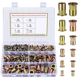 300 Pièces Écrou de Rivet Acier Carbon