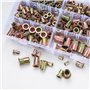 300 Pièces Écrou de Rivet Acier Carbon, Écrous à Sertir Plaqué Zinc, Éécrous à Rivets Aveugles avec Filetage - M3/M4/M5/M6/M8/M1
