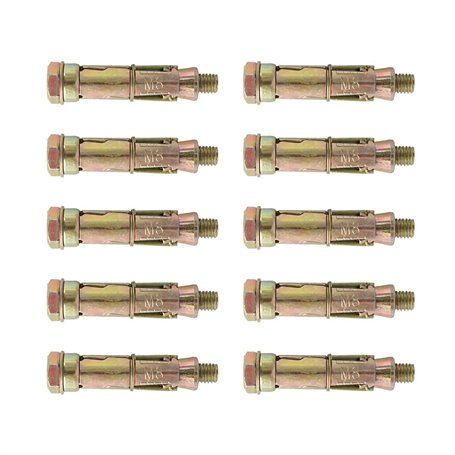 TENGYIF Bouclier Boulons d'Ancrage 10 Pcs Long Bouclier d'Expansion M8 × 60 MM Boulon Bouclier Ancrages pour Murs Solides et Bét